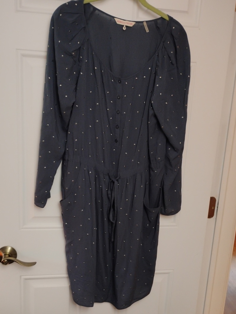 Rebecca Taylor Navy Dot Detail Dress
